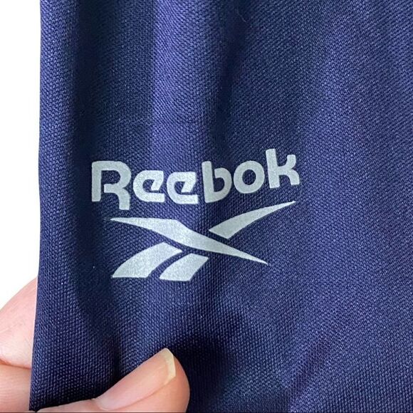 Mens Reebok Navy 1/4 Zip Long Sleeve Shirt Size Large - Picture 2 of 5